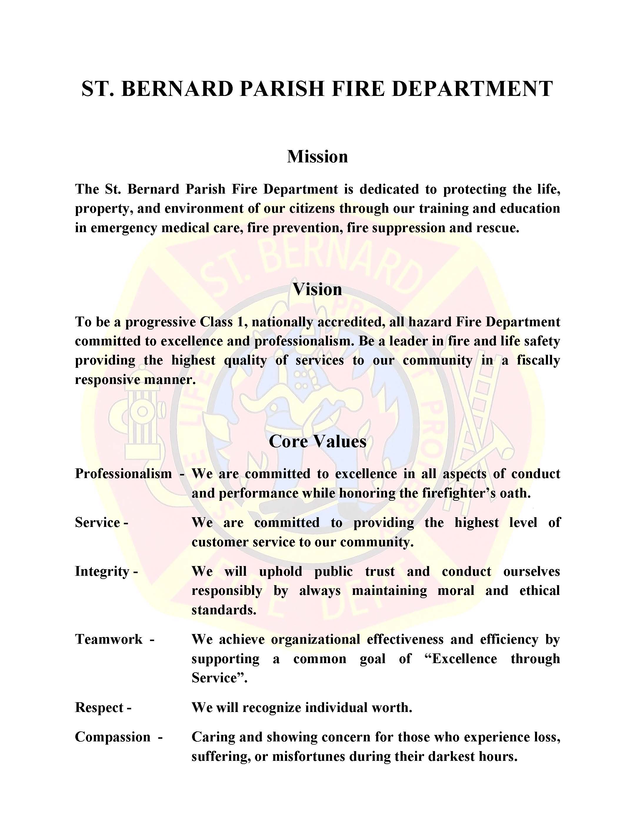 SBFD Mission Vision Core Values pic